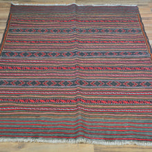 Load image into Gallery viewer, Hand-Woven Fine Tribal Afghan Sumack Rug Striped Design Wool Rug (Size 3.1 X 4.7) Cwral-4908