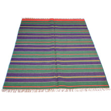 Load image into Gallery viewer, Turkish Striped Design Handmade Reversible Kilim Wool Rug (Size 3.5 X 4.8) Brral-5187