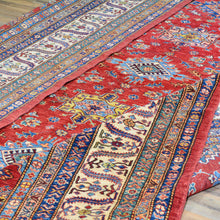 Load image into Gallery viewer, Hand-Knotted Tribal Super Kazak Design Wool Rug (Size 9.10 X 13.9) Cwral-6024