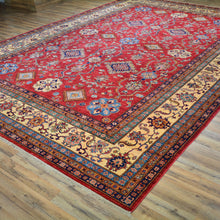 Load image into Gallery viewer, Hand-Knotted Super Kazak Design 100% Wool Rug (Size 9.10 X 14.0) Cwral-6027