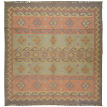 Load image into Gallery viewer, Hand-Woven Reversible Southwestern Style Handmade Wool Rug (Size 8.1 X 8 .6 ) Cwral-6921