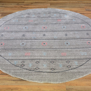 Hand-Loomed Modern Round Bamboo Silk Rug (Size 5.0 X 5.0) Cwral-7014