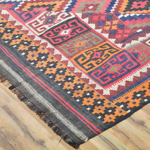 Hand-Woven Tribal Afghan Kilim Reversible Wool Rug (Size 9.1 X 16.1) Cwral-7128