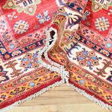 Load image into Gallery viewer, Hand-Knotted Fine Oriental Super Kazak Design Wool Rug (Size 4.0 X 6.0) Cwral-7239