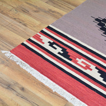 Load image into Gallery viewer, Hand-Woven Flatweave Geometric Design Kilim Wool Rug (Size 5.7 X 7.3) Cwral-7338