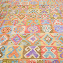 Load image into Gallery viewer, Hand-Woven Geometric Design Oversize Kilim Wool Rug (Size 9.7 X 16.3) Cwral-7575