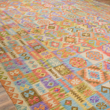 Load image into Gallery viewer, Hand-Woven Geometric Design Oversize Kilim Wool Rug (Size 9.7 X 16.3) Cwral-7575
