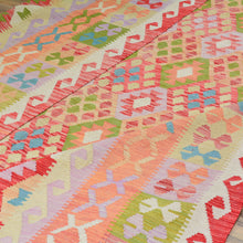 Load image into Gallery viewer, Hand-Woven Geometric Design Kilim Aghan Wool Rug (Size 10.4 X 12.5) Cwral-7578