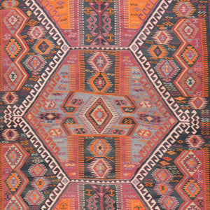 Hand-Woven Vintage Turkish Kilim Handmade Wool Rug (Size 6.1 X 15.4) Cwral-7581