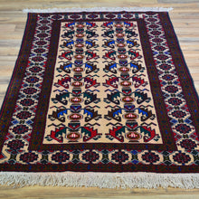 Load image into Gallery viewer, Hand-Knotted Afghan Tribal Baluch Wool Handmade Rug (Size 3.0 X 4.8) Cwral-7797
