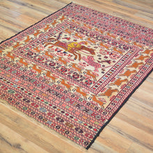 Load image into Gallery viewer, Flatweave Soumak Fine Tribal Maleeki Handmade Wool Rug (Size 3.2 X 4.3) Cwral-7845