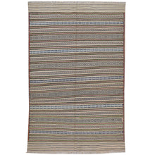 Load image into Gallery viewer, Hand-Woven Tribal lagharee Soumack Striped Design Wool Rug (Size 3.2 X 4.10) Cwral-7851