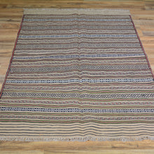 Load image into Gallery viewer, Hand-Woven Tribal lagharee Soumack Striped Design Wool Rug (Size 3.2 X 4.10) Cwral-7851