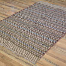 Load image into Gallery viewer, Hand-Woven Tribal lagharee Soumack Striped Design Wool Rug (Size 3.2 X 4.10) Cwral-7851