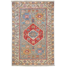 Load image into Gallery viewer, Hand-Knotted Fine Oriental Super Kazak Design Wool Rug (Size 4.0 X 6.0) Cwral-7992