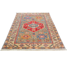 Load image into Gallery viewer, Hand-Knotted Fine Oriental Super Kazak Design Wool Rug (Size 4.0 X 6.0) Cwral-7992