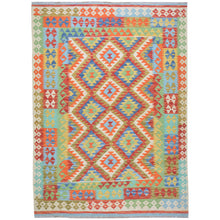 Load image into Gallery viewer, Tribal Flat-weave Kilim Handmade Wool Rug (Size 4.11 X 6.7) Cwral-8121