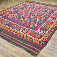 Load image into Gallery viewer, Hand-Woven Geometric Design Flat-Weave Wool Rug (Size 7.3 X 9.10) Cwral-8220
