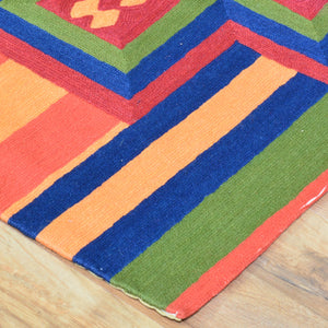 Chain-Stitched Kashmir Southwestern Handmade Wool Rug (Size 4.0 X 6.0) Cwral-8307