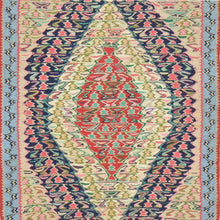 Load image into Gallery viewer, Hand-Woven Persian Sennah Kilim Geometric Design Wool Rug (Size 2.6 X 3.3) Cwral-8403