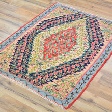 Load image into Gallery viewer, Hand-Woven Persian Sennah Kilim Geometric Design Wool Rug (Size 2.6 X 3.3) Cwral-8403
