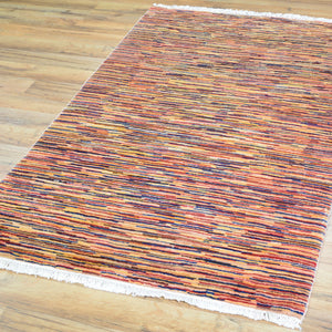 Hand-Knotted Modern Design Handmade Wool Rug (Size 3.0 X 4.11) Cwral-8481