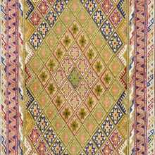 Load image into Gallery viewer, Hand-Knotted and Soumak Geometric Design Wool Rug (Size 2.3 X 9.7) Cwral-8790