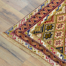 Load image into Gallery viewer, Hand-Knotted and Soumak Geometric Design Wool Rug (Size 2.3 X 9.7) Cwral-8790