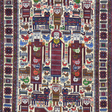 Load image into Gallery viewer, Hand-Knotted Afghan Tribal Pictorial Design Wool Handmade Rug (Size 3.9 X 6.2) Cwral-9117