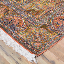 Load image into Gallery viewer, Hand-Knotted Traditional Design Kashmiri Silk Handmade Rug (Size 5.1 X 7.2) Cwral-9216