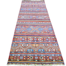 Load image into Gallery viewer, Hand-Knotted Kazak Khorjin Design Handmade Wool Rug (Size 2.9 X 9.5) Cwral-9252