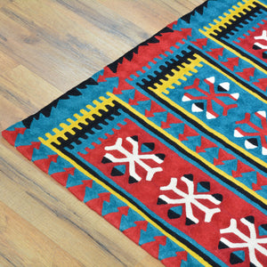Hand-Woven Kashmiri Chain-Stitched Handmade Wool Rug (Size 3.11 X 6.0) Cwral-9291