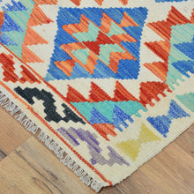 Load image into Gallery viewer, Hand-Woven Reversible Tribal Kilim Handmade Wool Rug (Size 1.11 X 2.7) Cwral-9384
