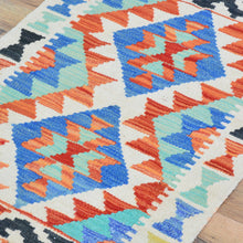 Load image into Gallery viewer, Hand-Woven Reversible Tribal Kilim Handmade Wool Rug (Size 1.11 X 2.7) Cwral-9384