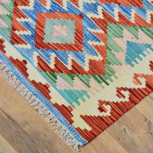 Load image into Gallery viewer, Hand-Woven Reversible Tribal Kilim Handmade Wool Rug (Size 1.11 X 2.7) Cwral-9393