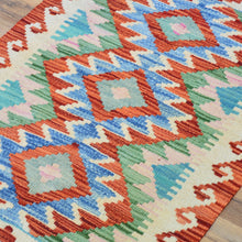 Load image into Gallery viewer, Hand-Woven Reversible Tribal Kilim Handmade Wool Rug (Size 1.11 X 2.7) Cwral-9393