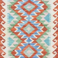 Load image into Gallery viewer, Hand-Woven Reversible Tribal Kilim Handmade Wool Rug (Size 1.11 X 2.7) Cwral-9393