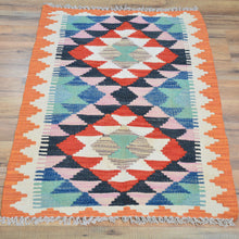 Load image into Gallery viewer, Hand-Woven Reversible Tribal Kilim Handmade Wool Rug (Size 2.1 X 3.1) Cwral-9402