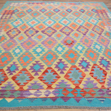 Load image into Gallery viewer, Hand-Woven Southwestern Afghan Kilim Handmade Wool Rug (Size 6.9 X 9.4) Cwral-9465