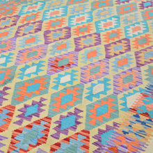 Load image into Gallery viewer, Hand-Woven Southwestern Afghan Kilim Handmade Wool Rug (Size 6.9 X 9.4) Cwral-9465