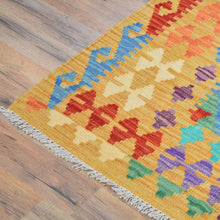 Load image into Gallery viewer, Hand-Woven Afghan Momana Reversible Kilim 100% Wool Rug (Size 6.9 X 9.6) Cwral-9522