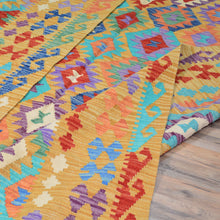 Load image into Gallery viewer, Hand-Woven Afghan Momana Reversible Kilim 100% Wool Rug (Size 6.9 X 9.6) Cwral-9522