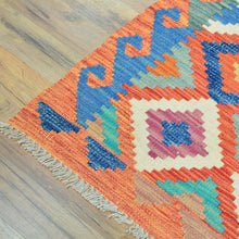 Load image into Gallery viewer, Hand-Woven Flatweave Geometric Design Kilim Handmade 100% Wool (Size 2.9 X 15.9) Cwral-9549