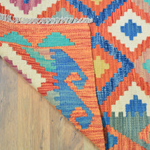 Load image into Gallery viewer, Hand-Woven Flatweave Geometric Design Kilim Handmade 100% Wool (Size 2.9 X 15.9) Cwral-9549