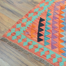 Load image into Gallery viewer, Hand-Woven Flatweave Geometric Design Kilim Handmade Wool (Size 2.8 X 16.6) Cwral-9555