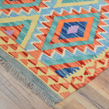 Load image into Gallery viewer, Hand-Woven Flatweave Geometric Design Kilim Handmade Wool (Size 2.10 X 15.10) Cwral-9558