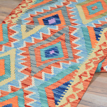 Load image into Gallery viewer, Hand-Woven Flatweave Geometric Design Kilim Handmade Wool (Size 2.10 X 15.10) Cwral-9558