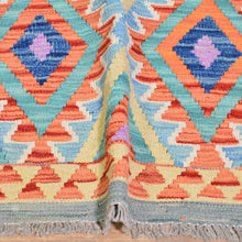 Load image into Gallery viewer, Hand-Woven Flatweave Geometric Design Kilim Handmade Wool (Size 2.10 X 15.10) Cwral-9558