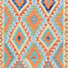Load image into Gallery viewer, Hand-Woven Flatweave Geometric Design Kilim Handmade Wool (Size 2.10 X 15.10) Cwral-9558