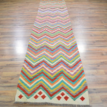 Load image into Gallery viewer, Hand-Woven Flatweave Geometric Design Kilim Handmade 100% Wool (Size 2.7 X 13.2) Cwral-9561